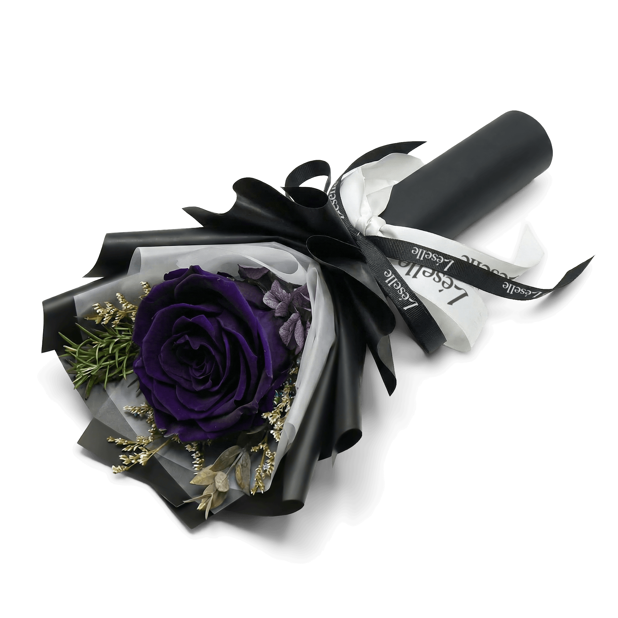 單支永生花束 - 酒紅玫瑰