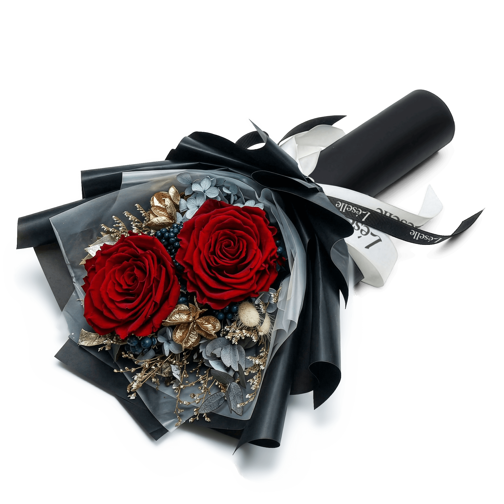 迷你永生花束 - 經典紅玫瑰