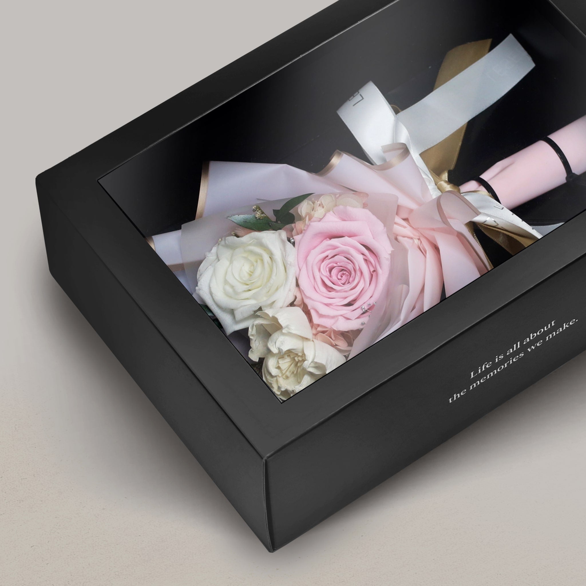 迷你永生花束 - 粉紅玫瑰