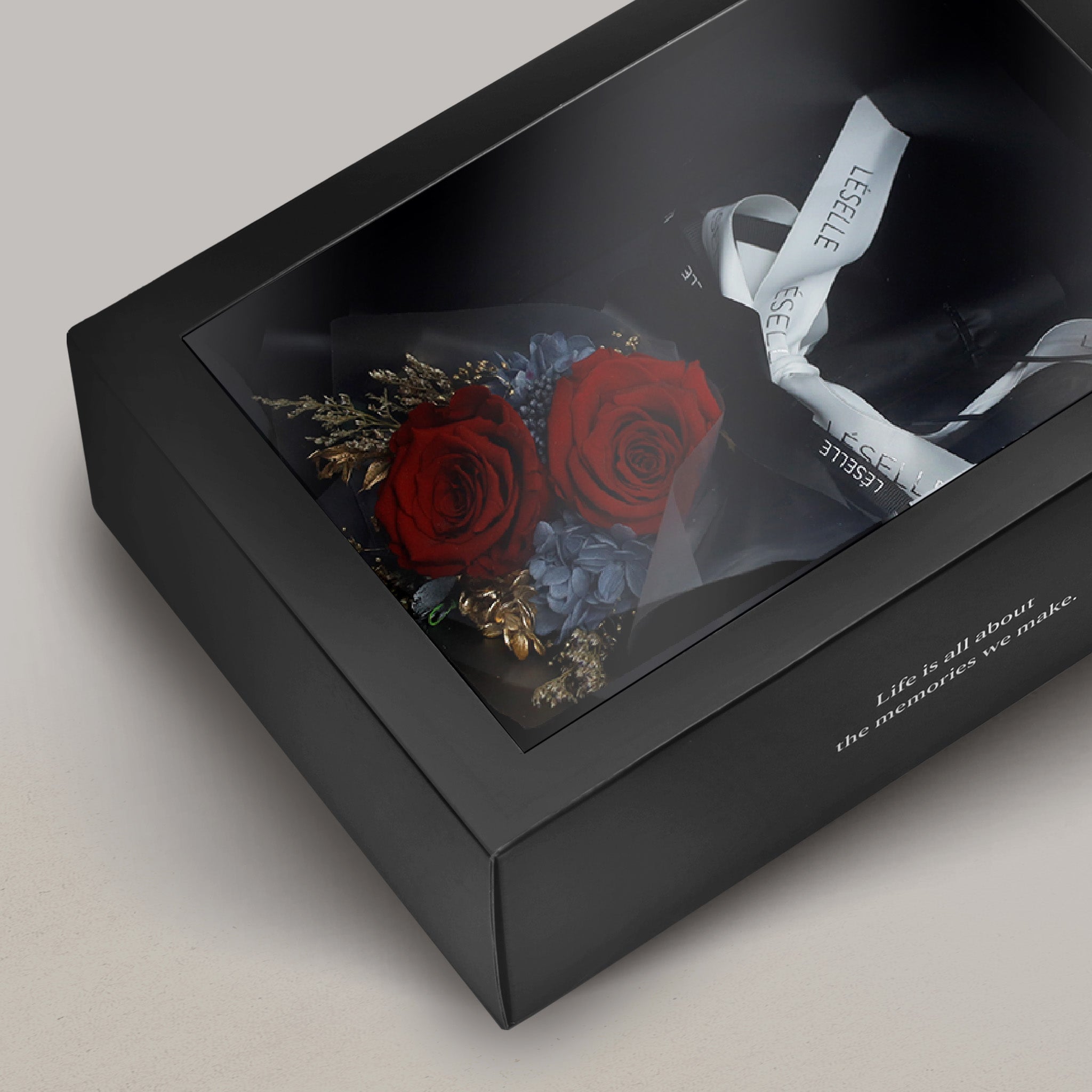 迷你永生花束 - 經典紅玫瑰