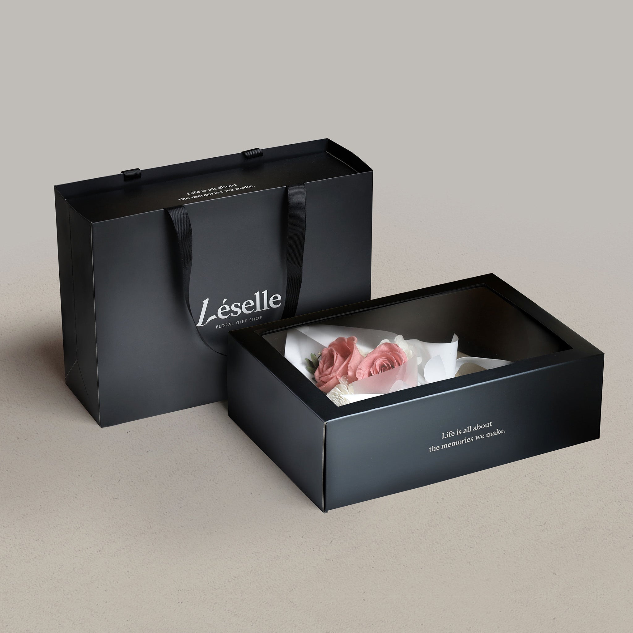 迷你永生花束 - 咖啡紅玫瑰