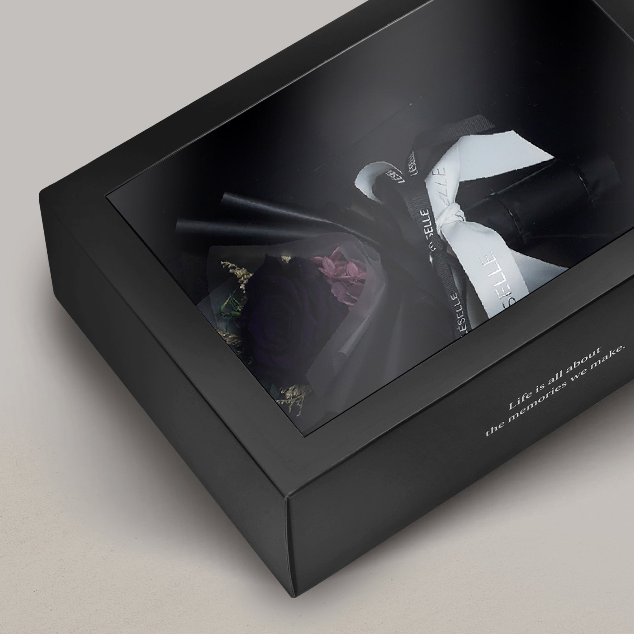 單支永生花束 - 酒紅玫瑰