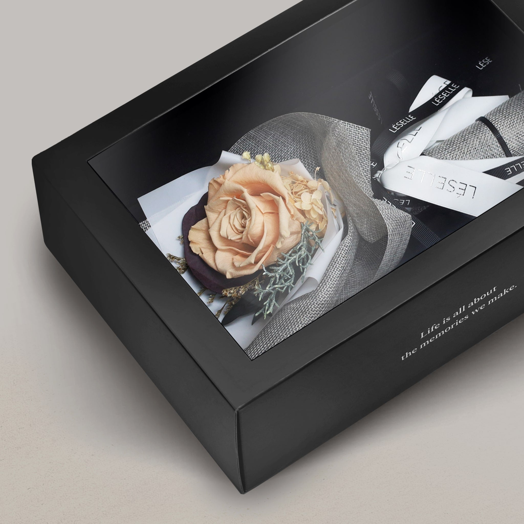 單支永生花束 - 香檳色玫瑰