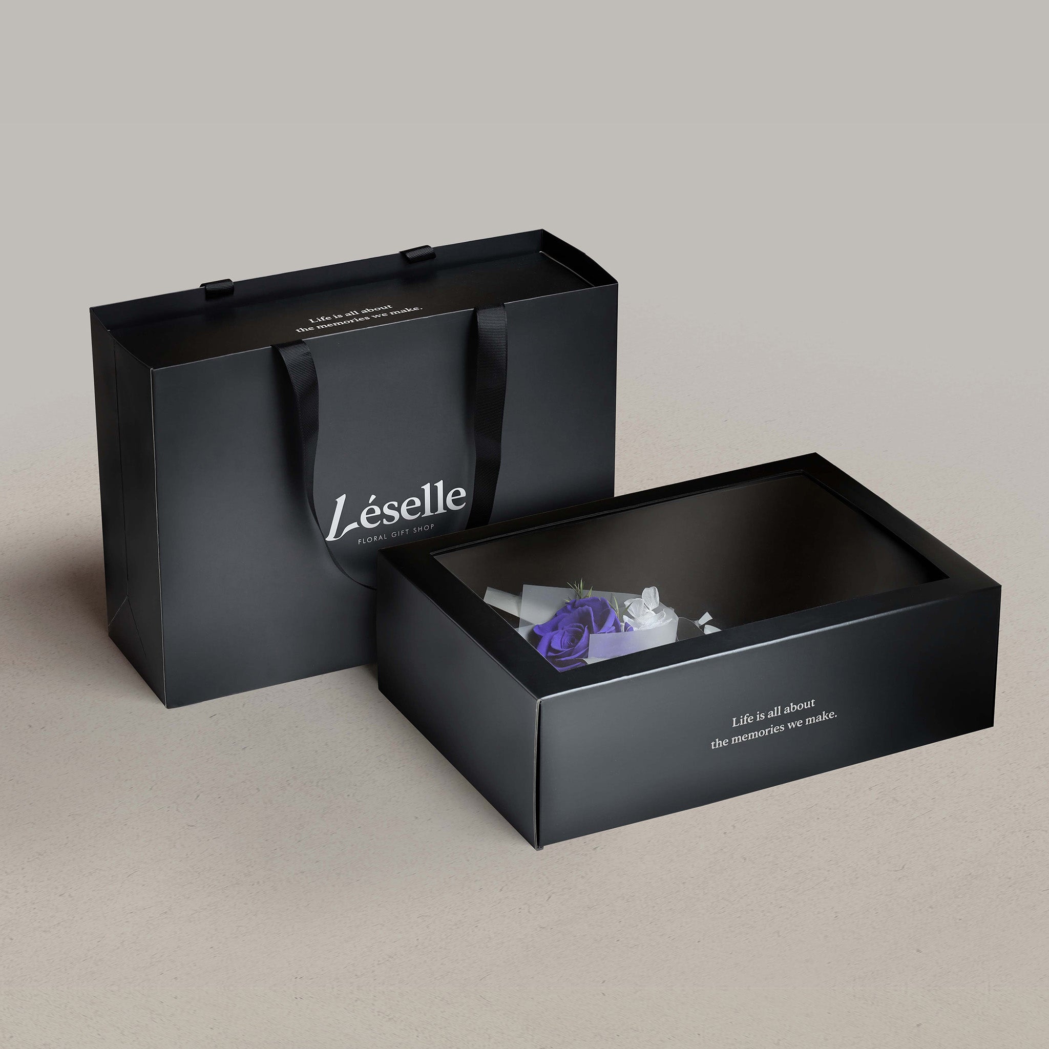 單支永生花束 - 普魯士藍玫瑰