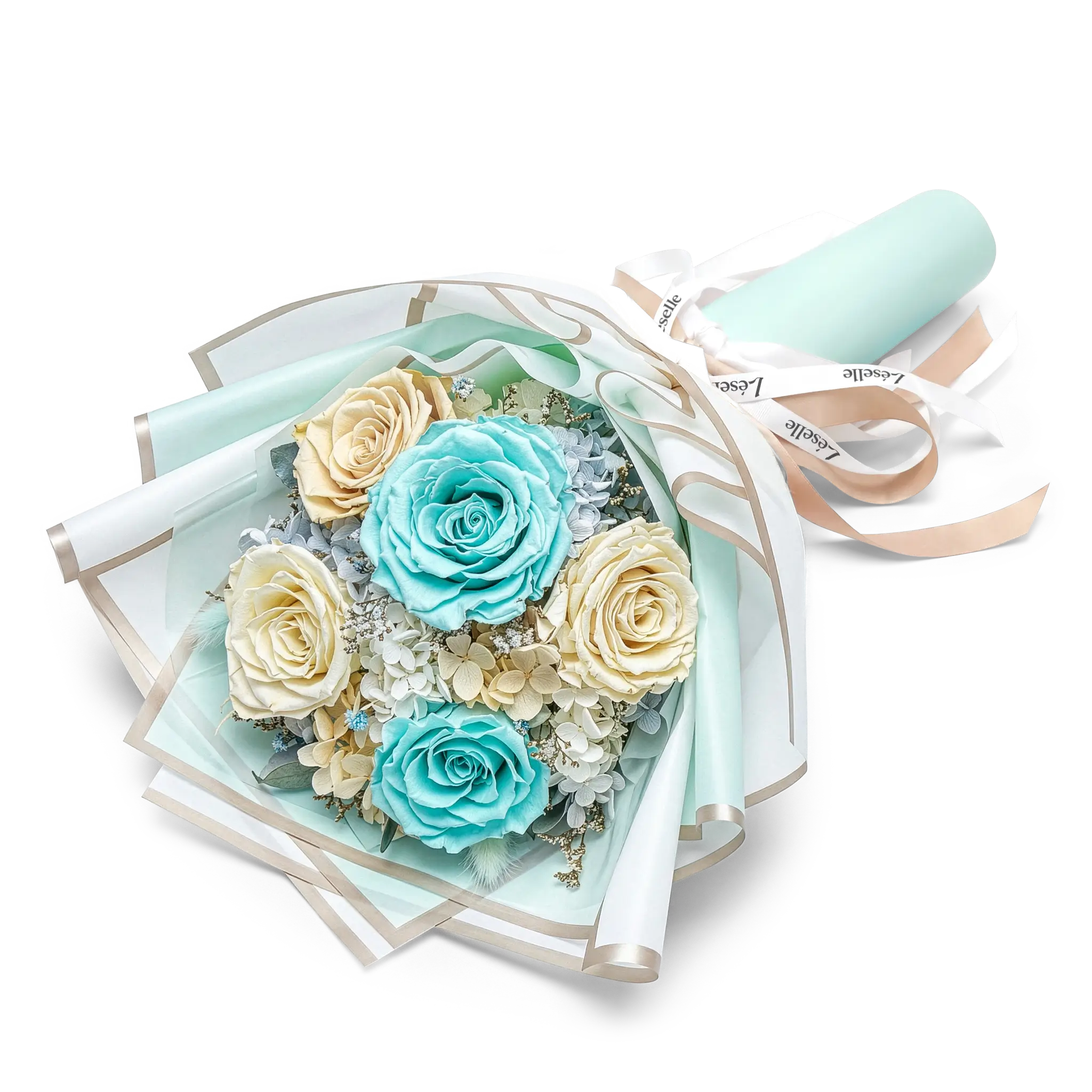 永生花束 - 蒂芙尼藍玫瑰