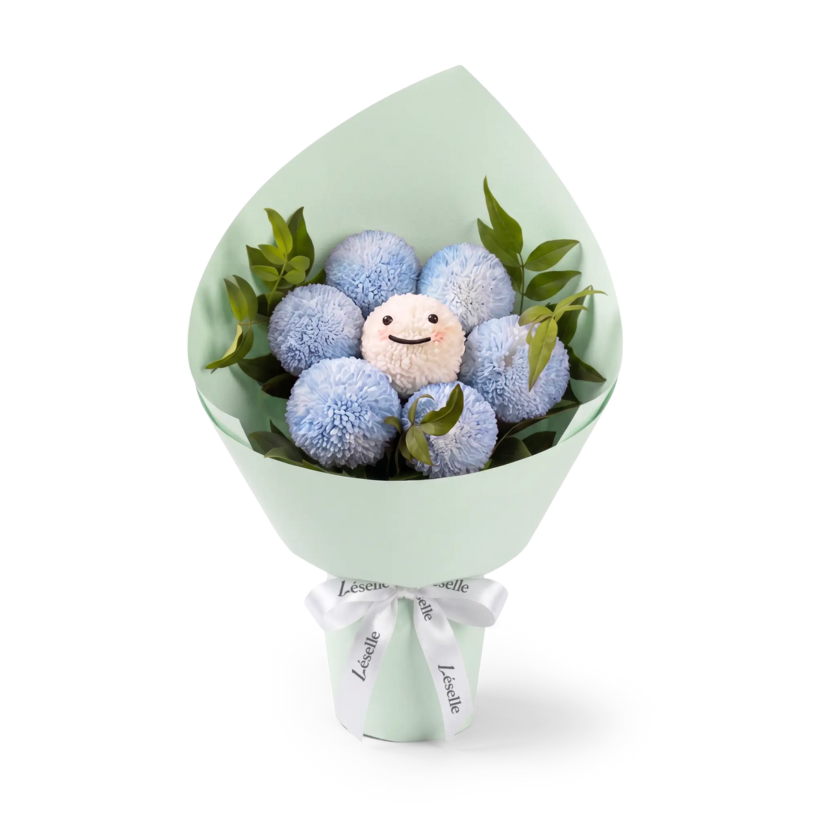 蔚藍微笑乒乓菊花束