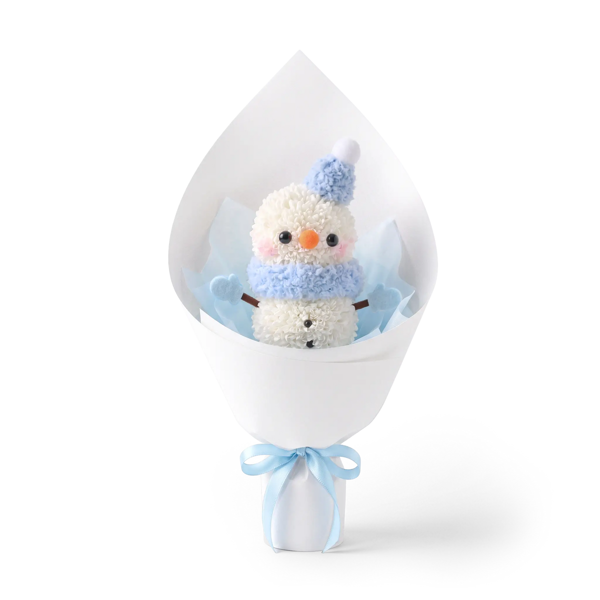 【聖誔限定】初雪淺藍・冬日雪人花束