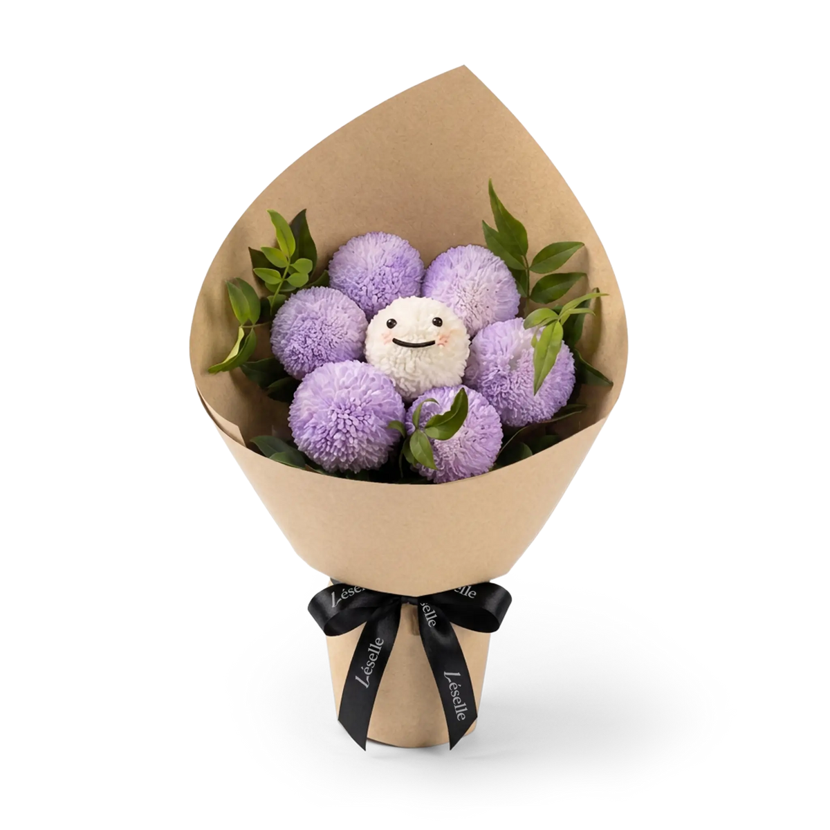 丁香紫微笑乒乓菊花束