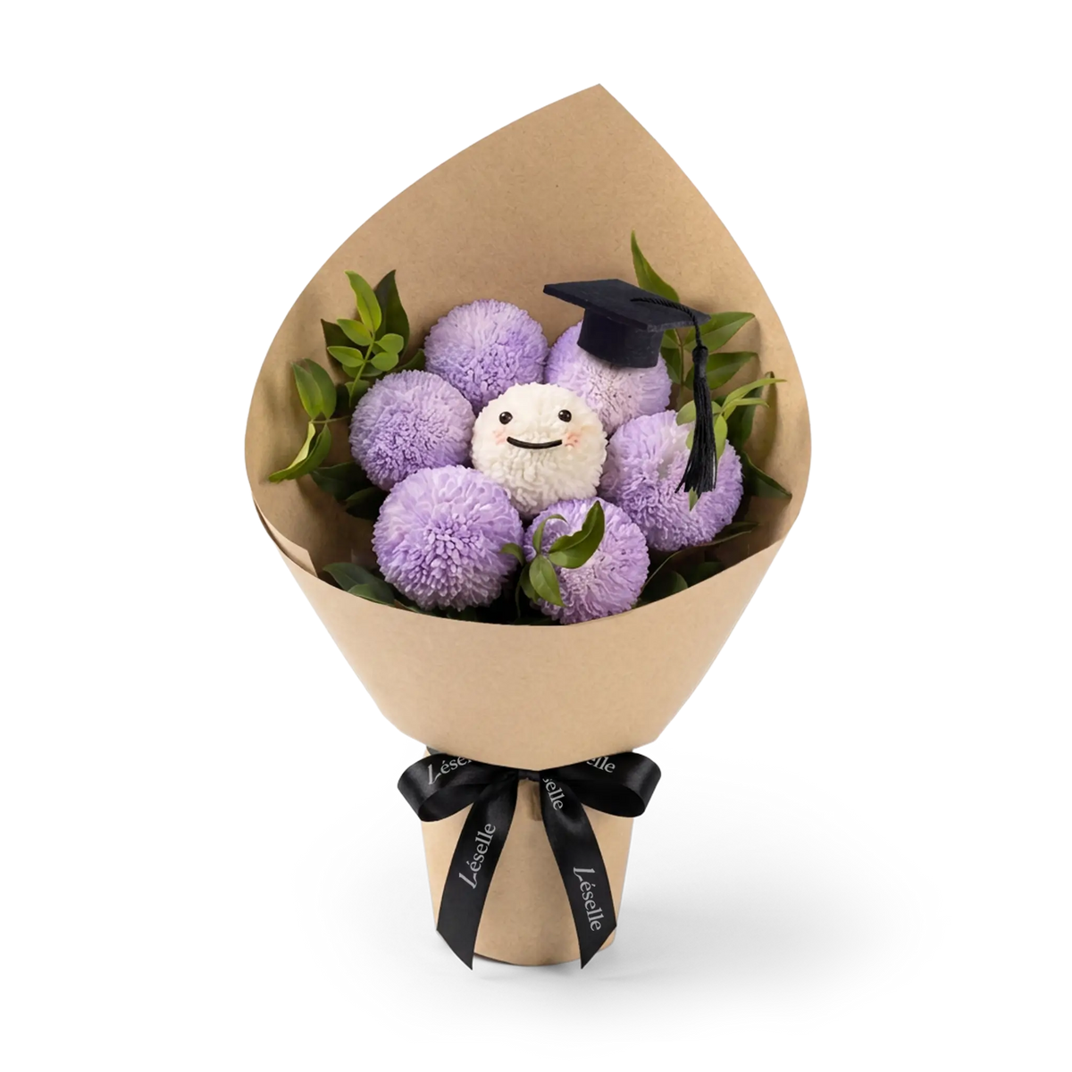 丁香紫微笑乒乓菊花束