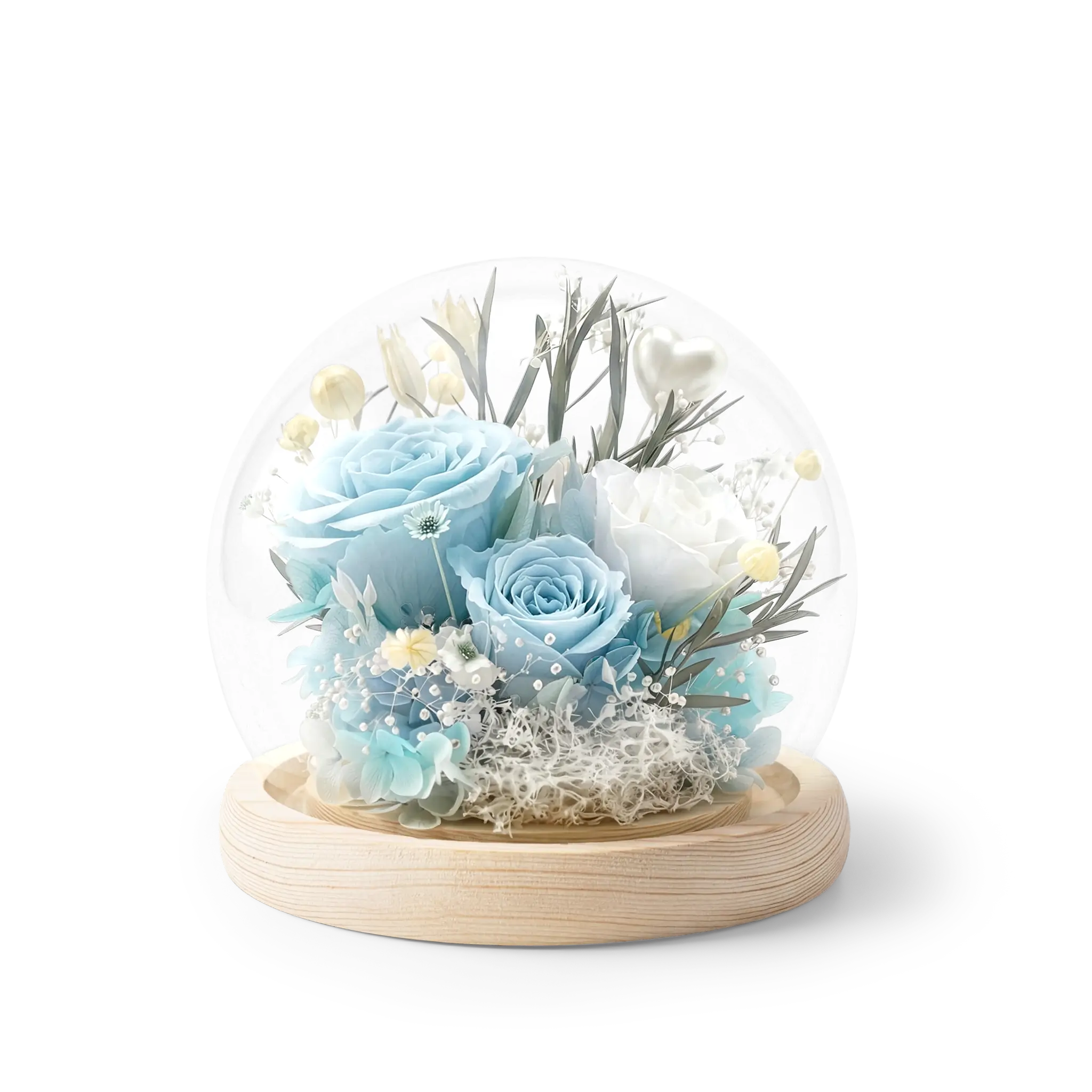 蔚藍絮語 // 迷你永生玫瑰玻璃罩擺設