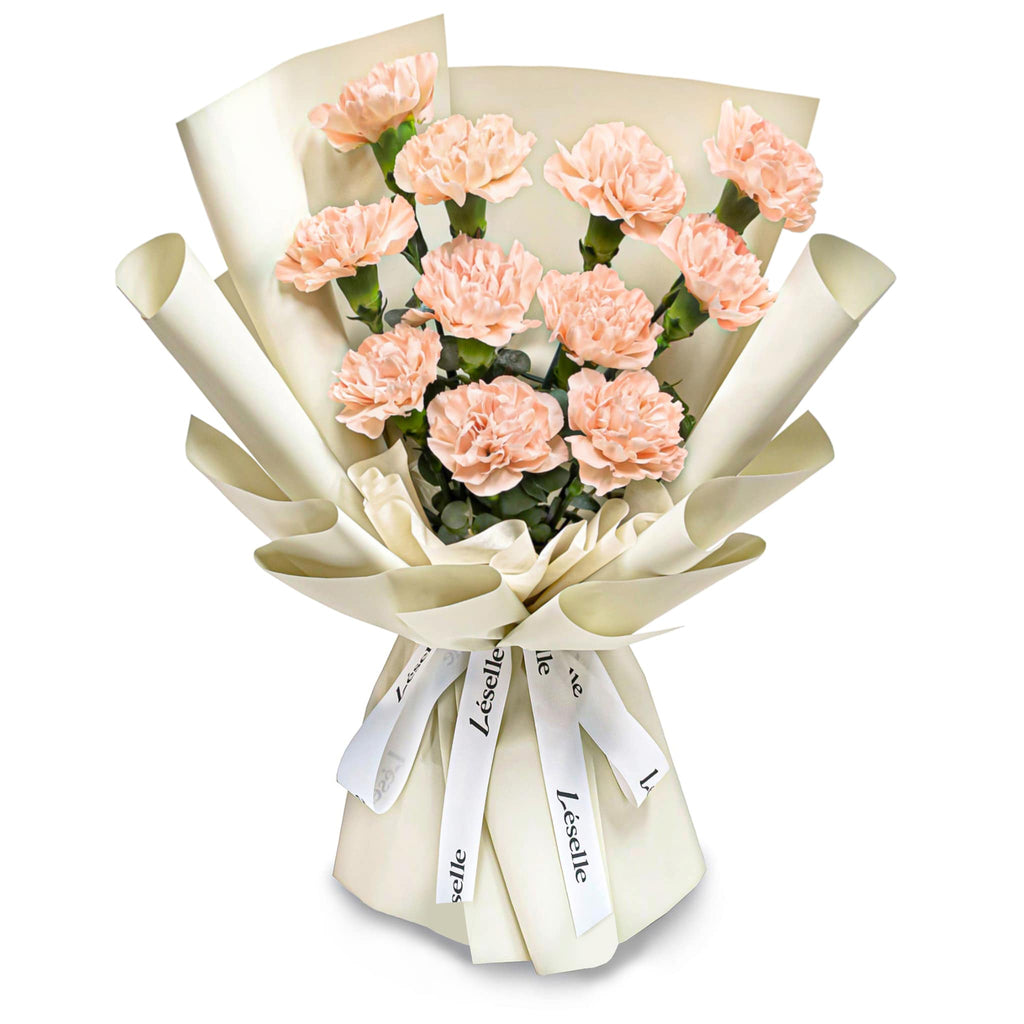 Fresh Flower Bouquet - Champagne Carnations
