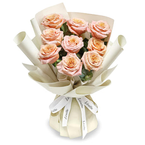 Fresh Flower Bouquet - Champagne Roses - 9/11 Roses