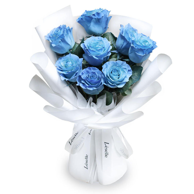 Fresh Flower Bouquet - Sky Blue Roses - 9/11 Roses