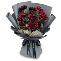 Fresh Flower Bouquet - Wine Red Carnations