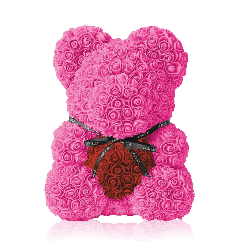 Handmade Rose Bear - Fuchsia Pink