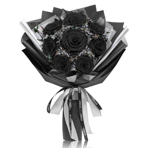 Preserved Flower Bouquet - Classic Black Roses - L