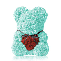 Handmade Rose Bear - Tiffany Blue