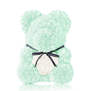 Handmade Rose Bear - Mint Green